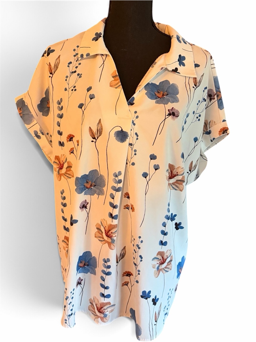 Floral Short-Sleeve Blouse